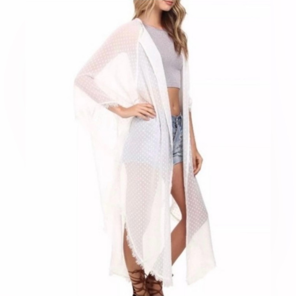 Free People Intimately Free Swiss Dot Duster/Kimono OS